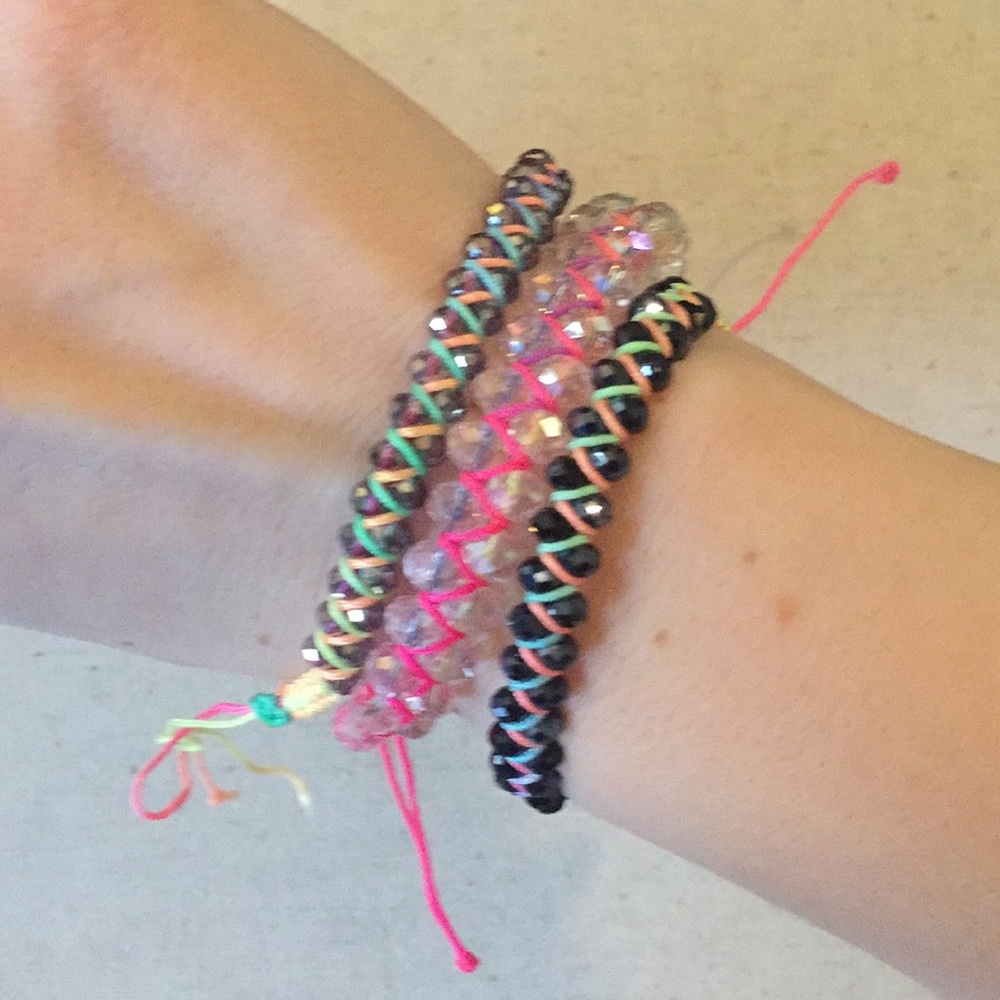 3 Swarovski Crystal Friendship Bracelets Set
